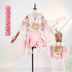 Hu Tao Naraka Bladepoint Kimono Cosplay Kostuem Damen Rosa