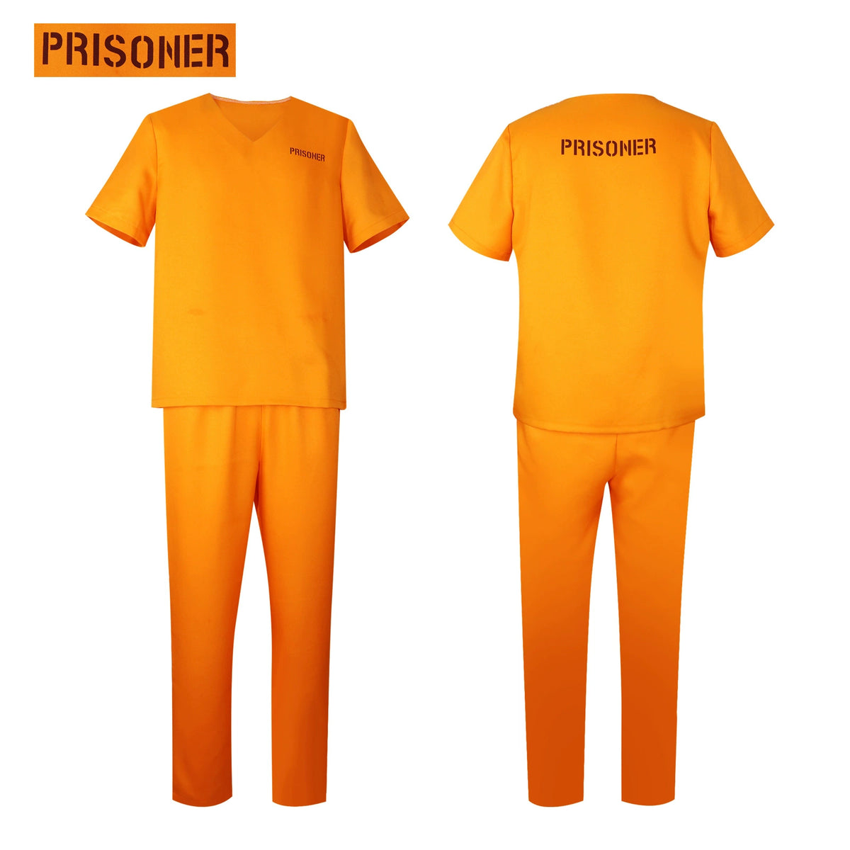 Gefaengnisinsassin Orange Halloween & Mittelalter Gefaengnis Anzug Orange Cosplay Kostuem Damen
