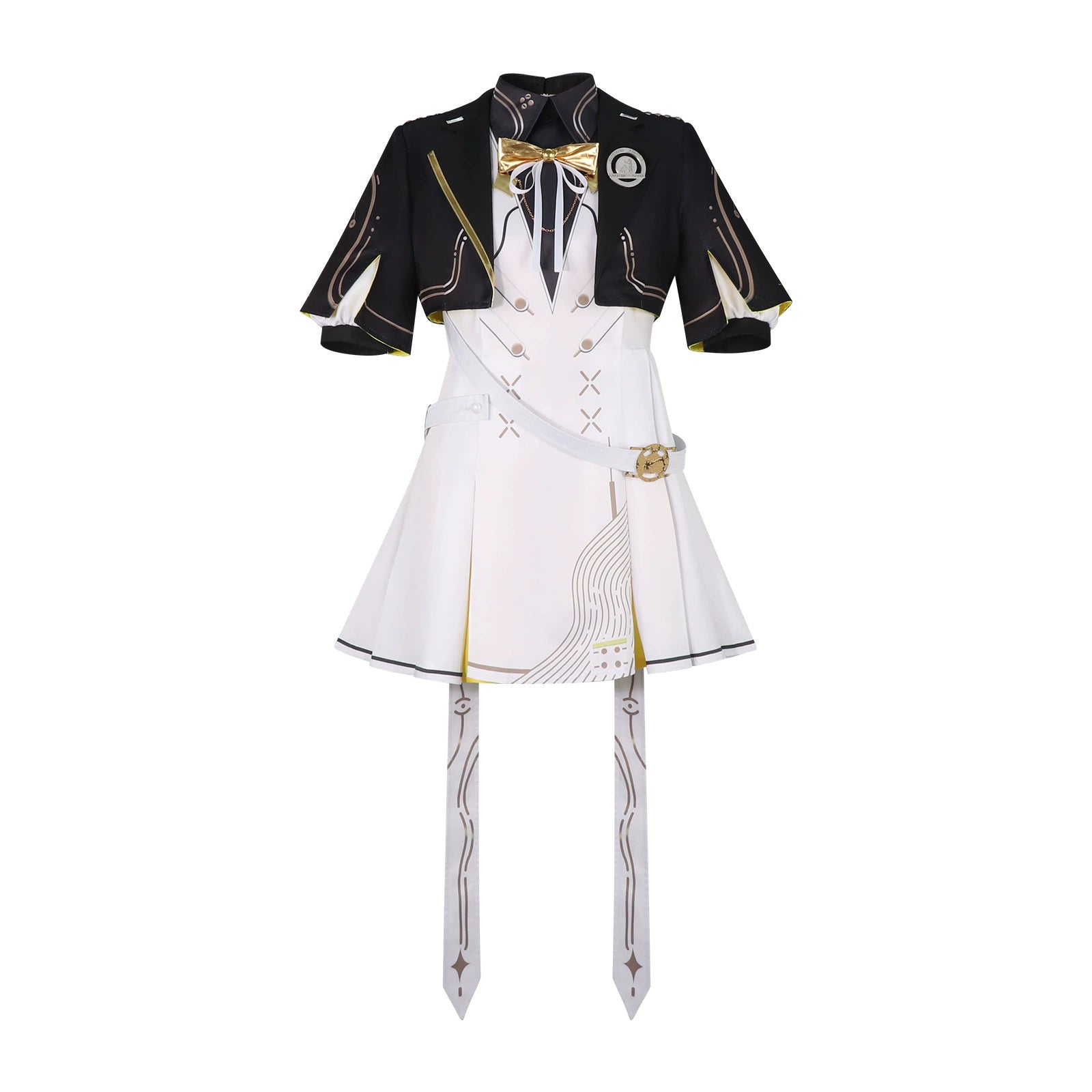 Wuthering Waves Uniform mit Jacke Cosplay Kostuem Damen Schwarz Weiß