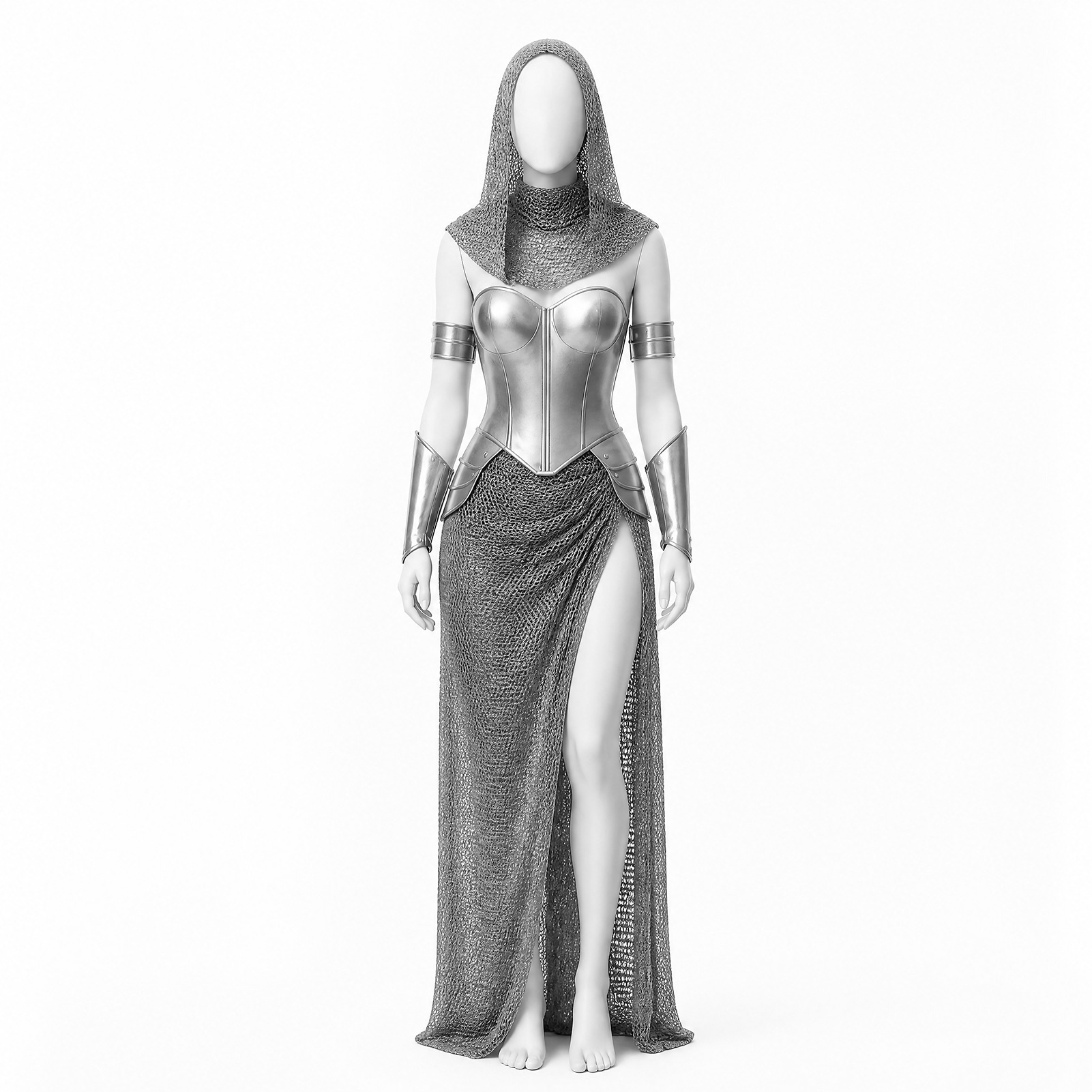 Chainmail Knight Armor Medieval Ritterin Cosplay Kostüm Damen