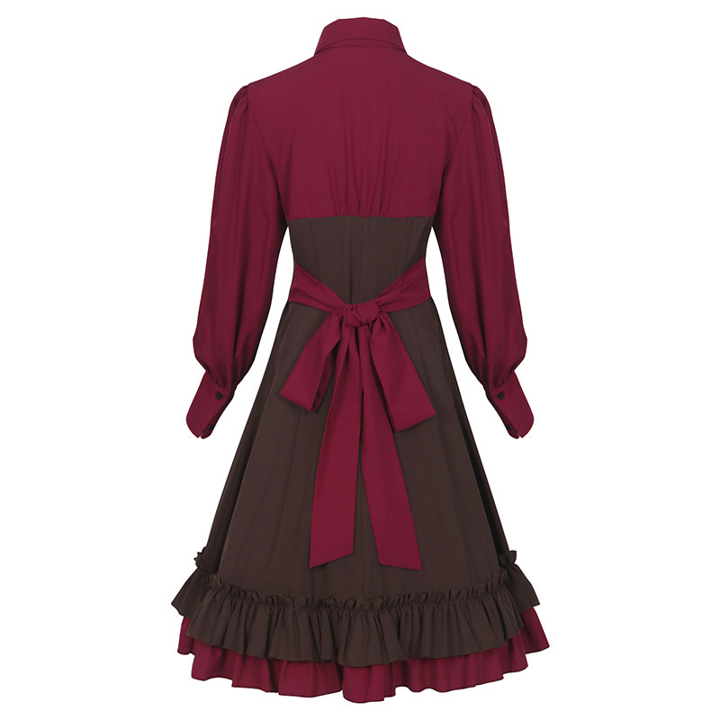 Hofkleid mit Petticoat-Saum – Blusenkleid Rüschen, DAMEN