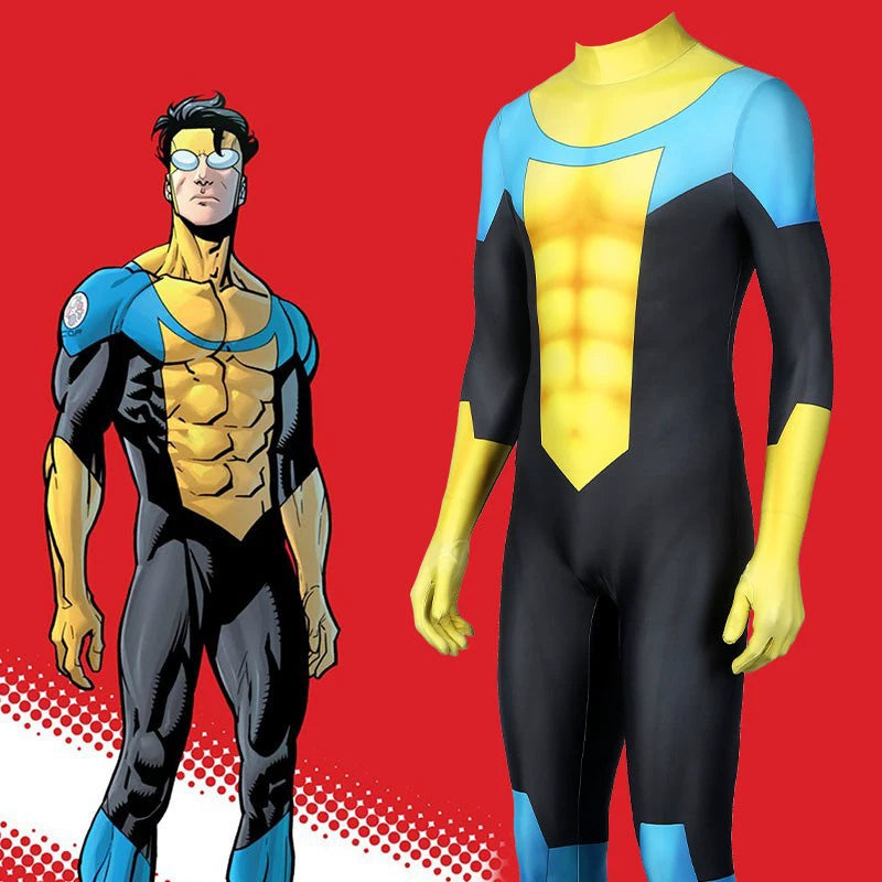 Mark Grayson Invincible Heldenanzug Cosplay Kostuem Damen Schwarz