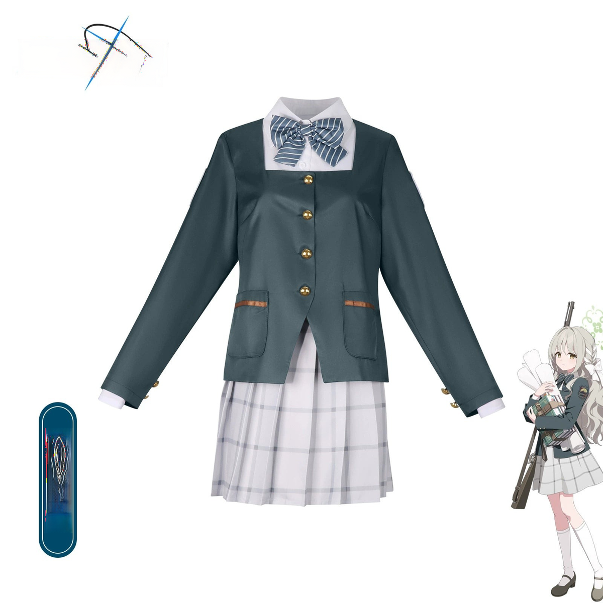 Mio Blue Archive JK-Uniform Cosplay Kostuem Damen Blau