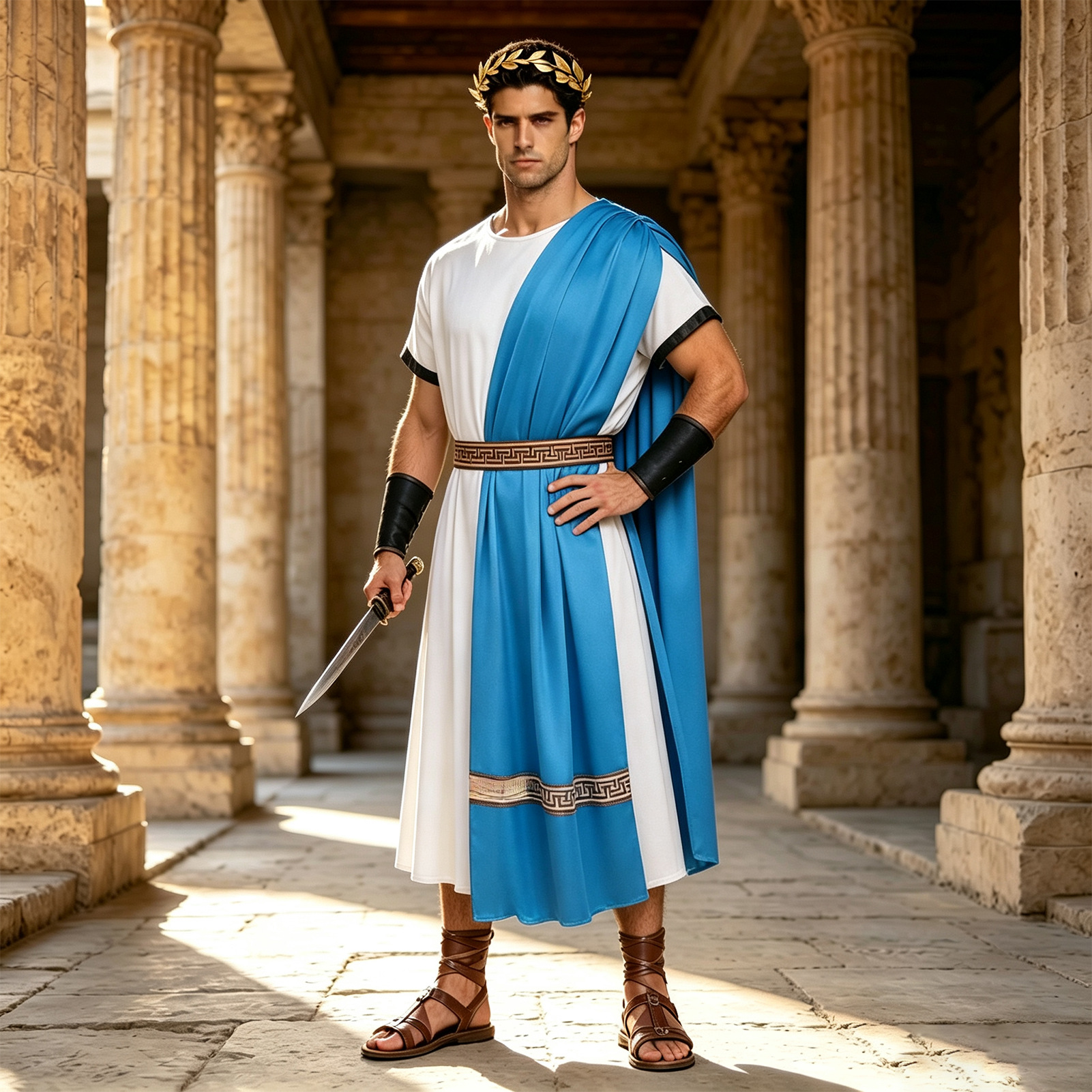 Griechische Toga – Apollo, Cäsar, Priester & Poseidon, HERREN