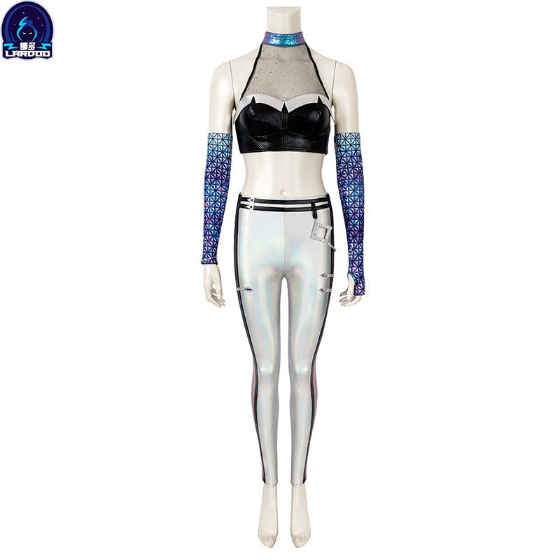 Kaisa KDA League of Legends Buehnenoutfit Cosplay Kostuem Damen Schwarz Blau