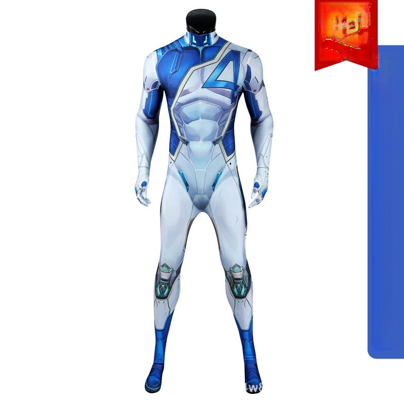 Mister Fantastic Marvel Rivals Anzug Cosplay Kostuem Damen Blau