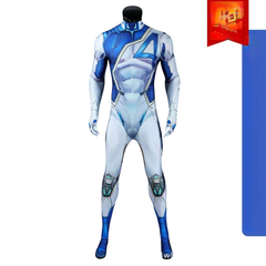 Mister Fantastic Marvel Rivals Anzug Cosplay Kostuem Damen Blau