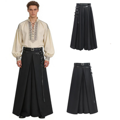 Gothic-Hakama-Hose – Samurai-Haremshose für Dark Fashion, HERREN