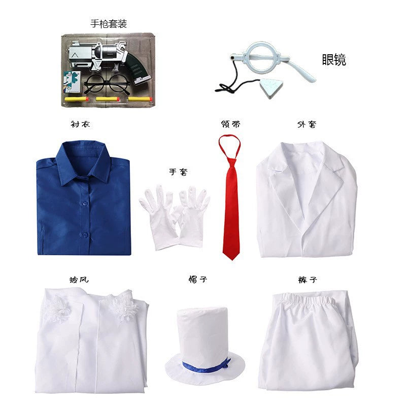 Kaito Kid Detective Conan Phantom Dieb Mantel Cosplay Kostuem Damen