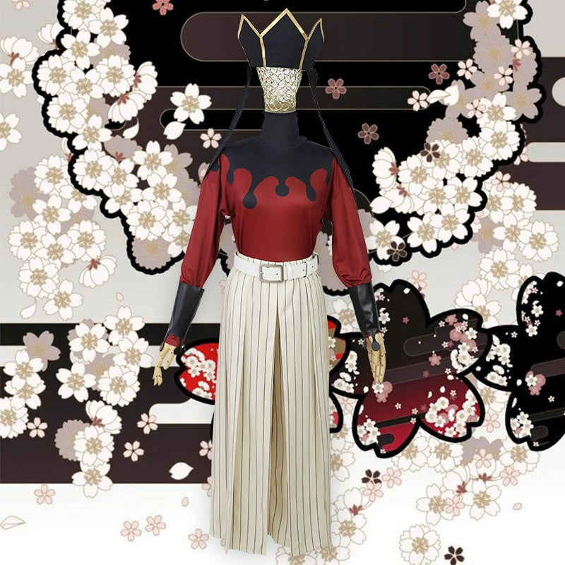 Doma Demon Slayer Kimono-Set Cosplay Kostuem Damen Weiß Rot