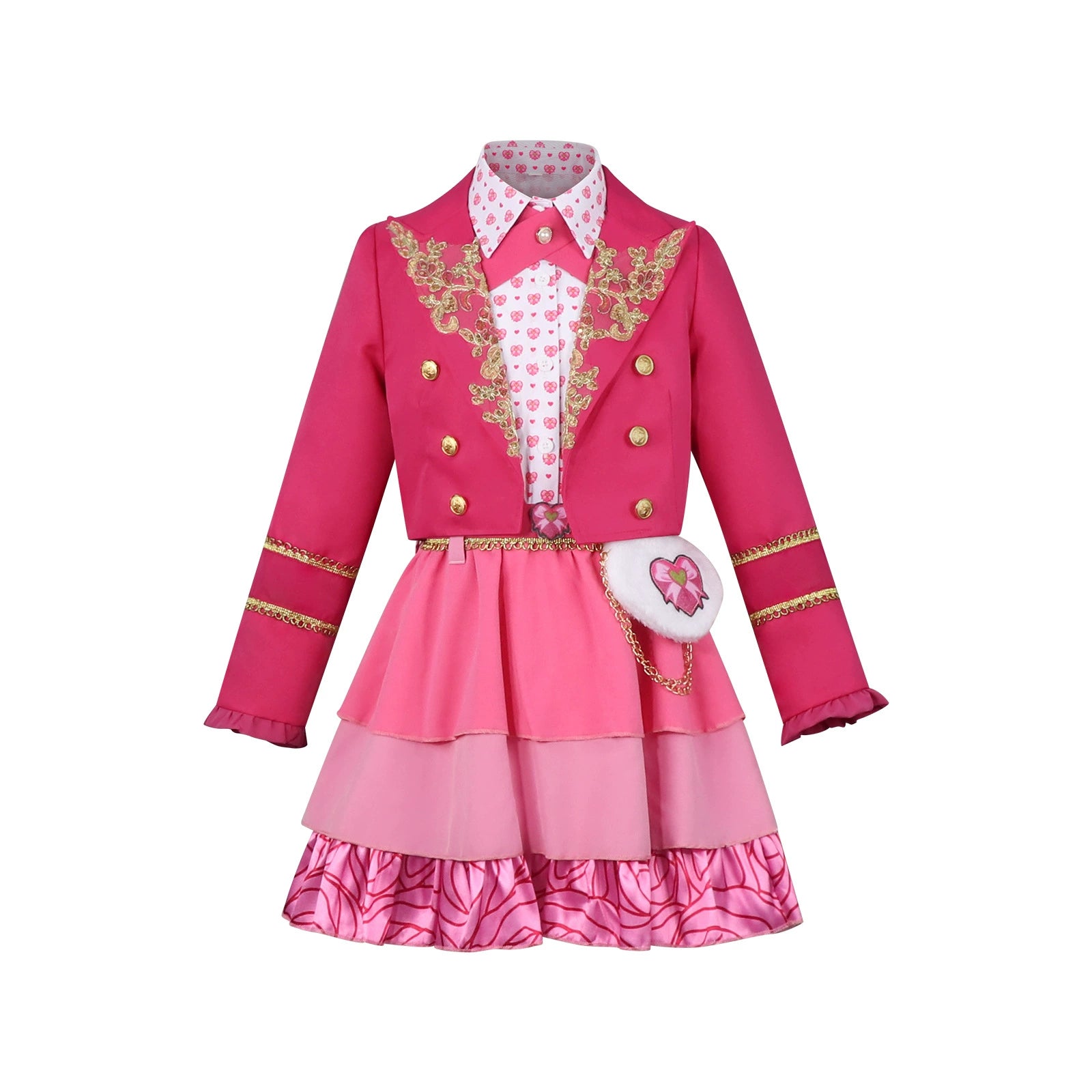 Red Queen Descendants Rot-Blaues Kleid Set Cosplay Kostuem Damen
