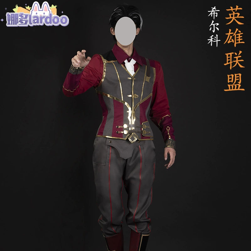 Silco League of Legends Unternehmer-Outfit Cosplay Kostuem Damen Grau