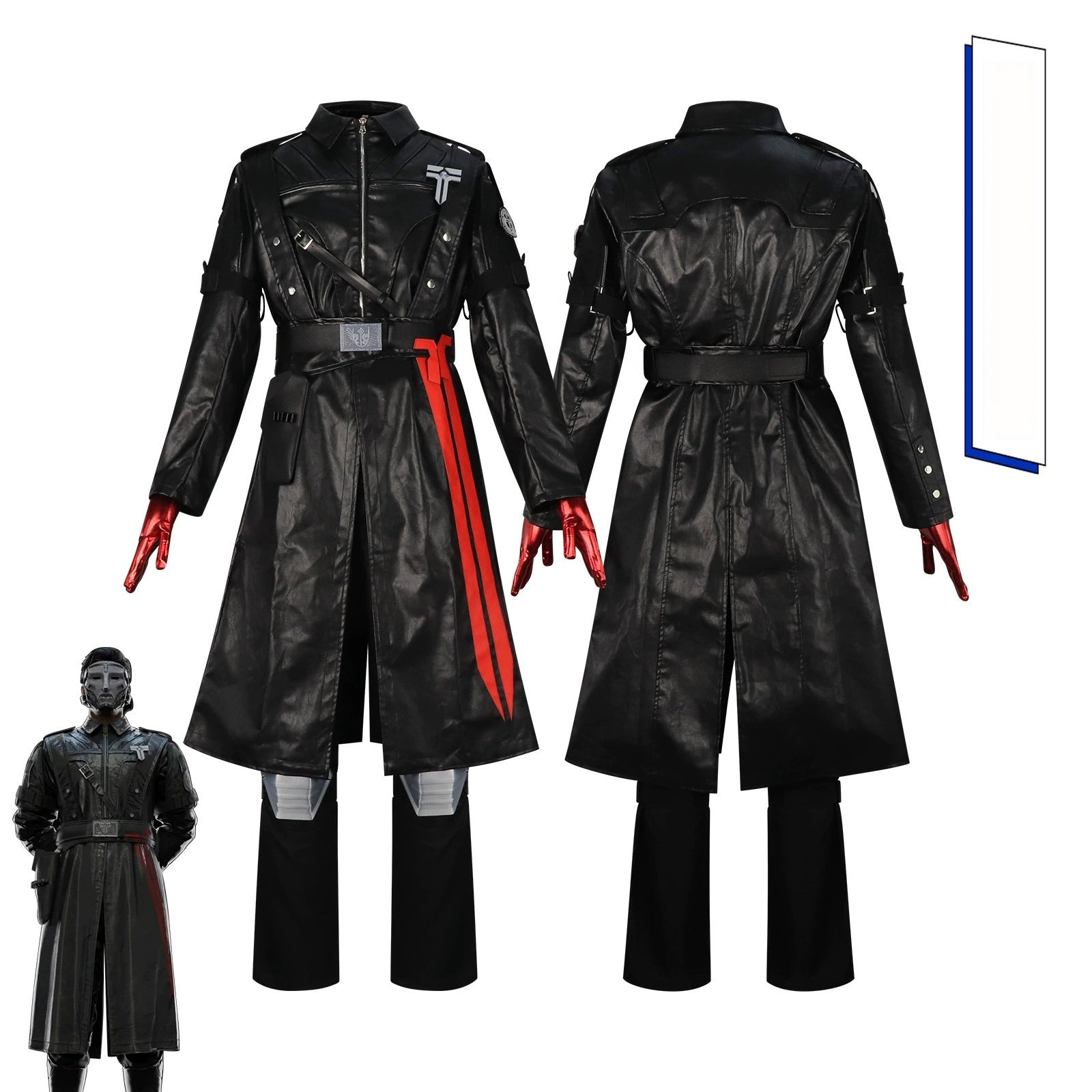 Warden Geros Delta Force Leder-Mantel-Set Cosplay Kostuem Damen
