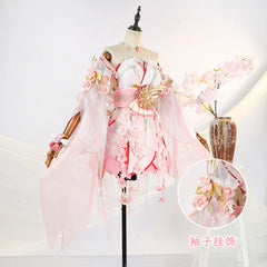 Hu Tao Naraka Bladepoint Kimono Cosplay Kostuem Damen Rosa