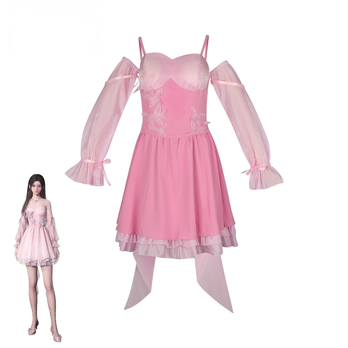 Yimeng Xinlan Love and Deepspace Pinkes Kleid Cosplay Kostuem Damen