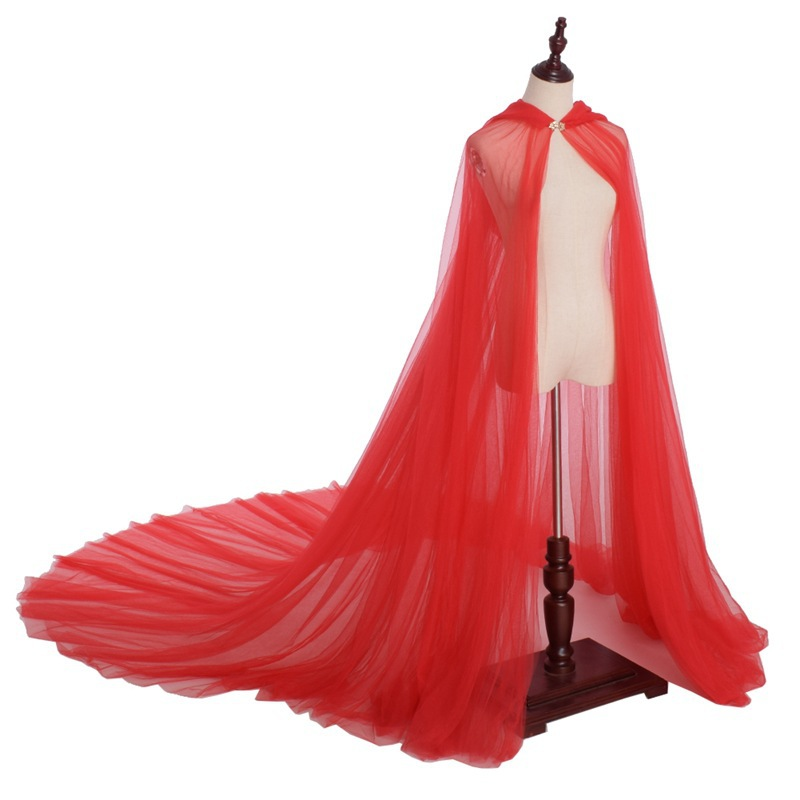 Vampir-Braut Umhang – langer Schleier-Cape für Halloween & Gothic Braut, DAMEN