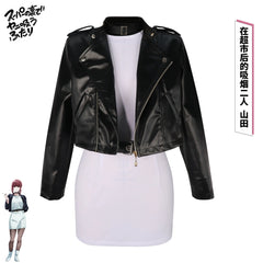 Yamada Leather Super no Ura Motorrad-Lederjacke Cosplay Kostuem Damen