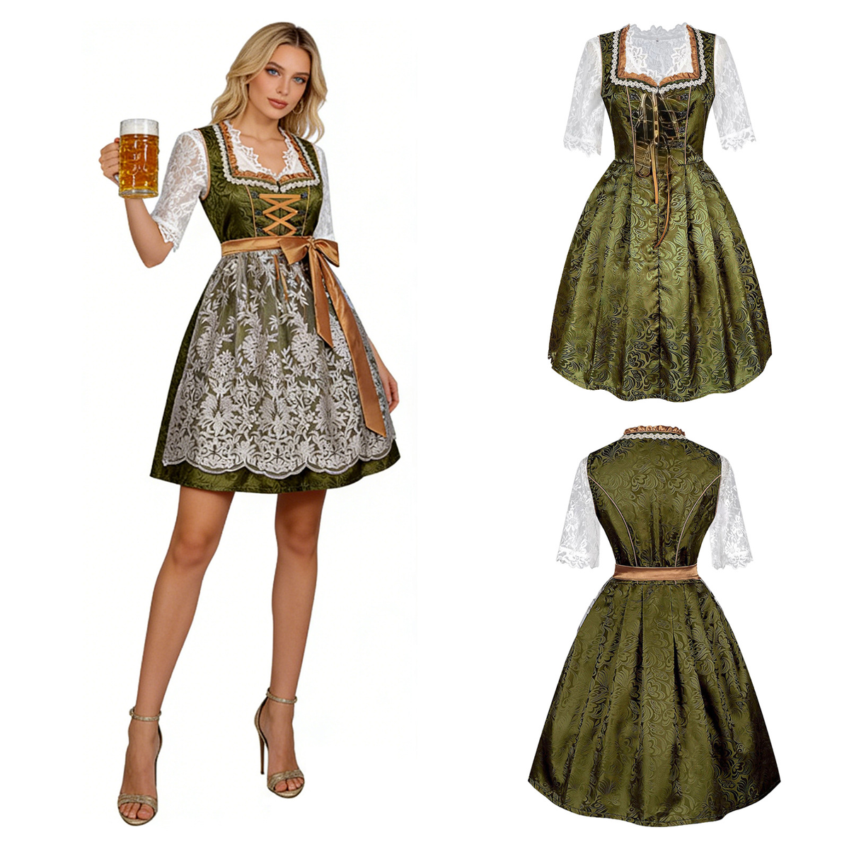 Dirndl Modell 9 – bayerisches Trachtenkleid für Oktoberfest, DAMEN