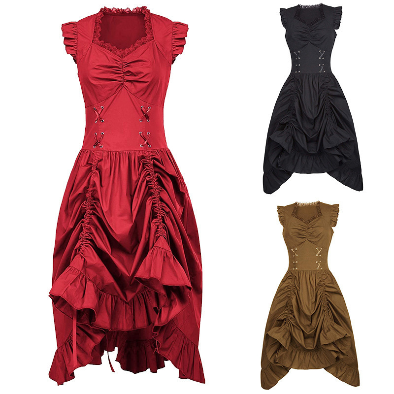 Viktorianisches Kleid ärmellos – Rüschenkleid, DAMEN