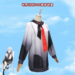 Yoisaki Kanade Project Sekai Bühnen-Outfit Cosplay Kostuem Damen Weiß Blau