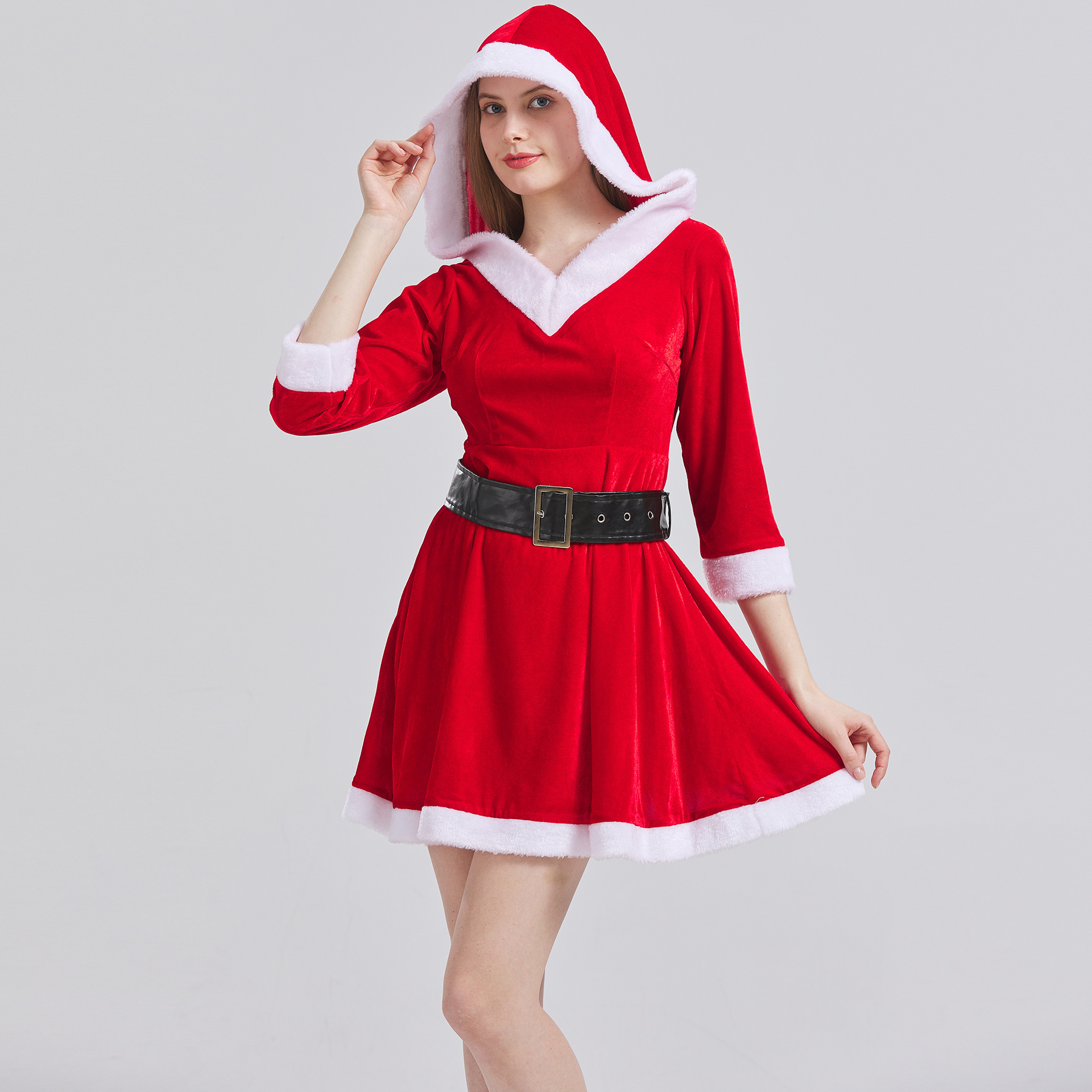 Weihnachtskleid – Xmas-Costume Rot für Party, DAMEN