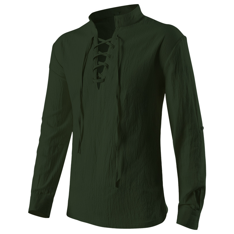 Pullover-Spitzenshirt – mittelalterliches Komfort-Hemd, HERREN