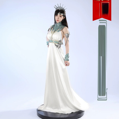 Tifa Final Fantasy VII Buehnenkleid Cosplay Kostuem Damen Weiss Tuerkis