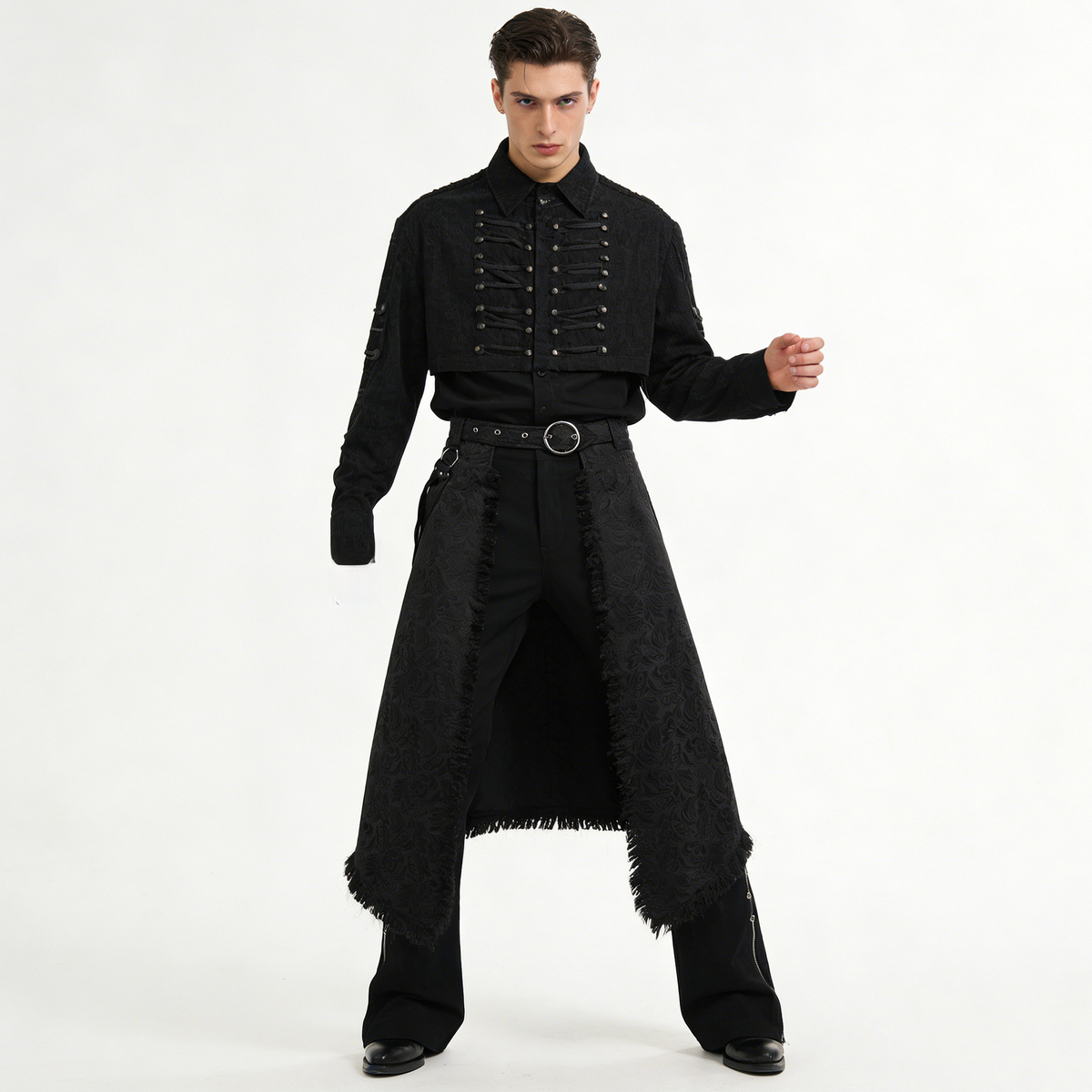 Jacquard-Herrenrock – ausgefranster Gothic-Rock, HERREN