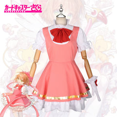 Sakura Kinomoto CardCaptor Sakura Rot-Weisses Kampfkleid Cosplay Kostuem Damen