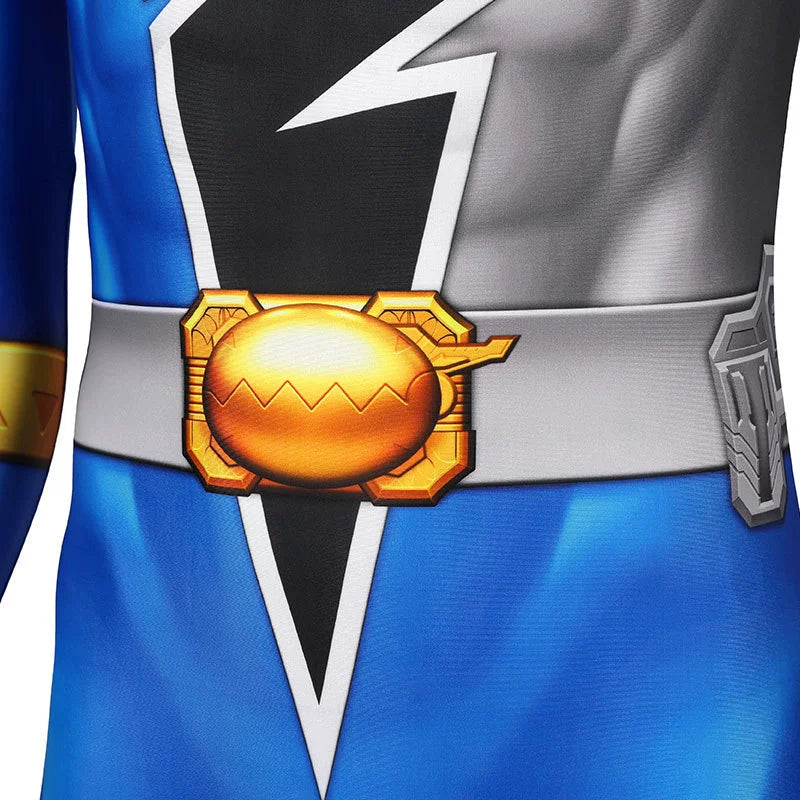 Ryusoulger Power Rangers Anzug Cosplay Kostuem Damen Blau Gold