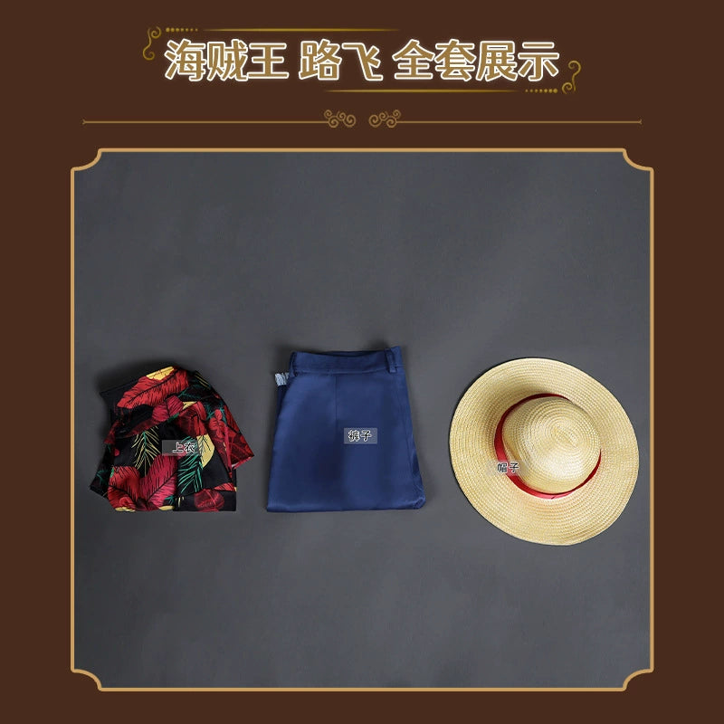 Nami One Piece Outfit-Set Cosplay Kostuem Damen Rot