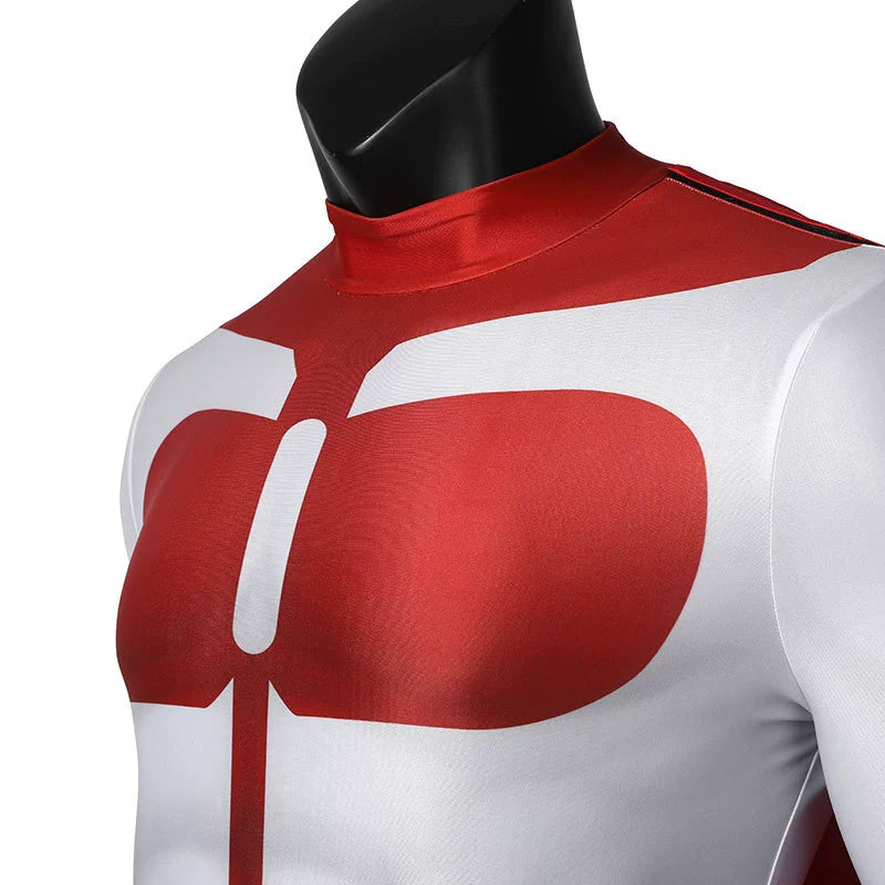 Omni-Man Invincible Heldenanzug Cosplay Kostuem Damen Rot Weiß