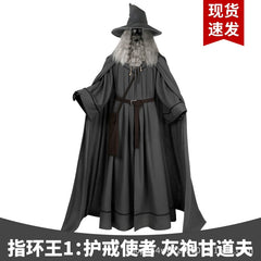 Gandalf Lord of the Rings Magier-Robe Cosplay Kostuem Damen Grau