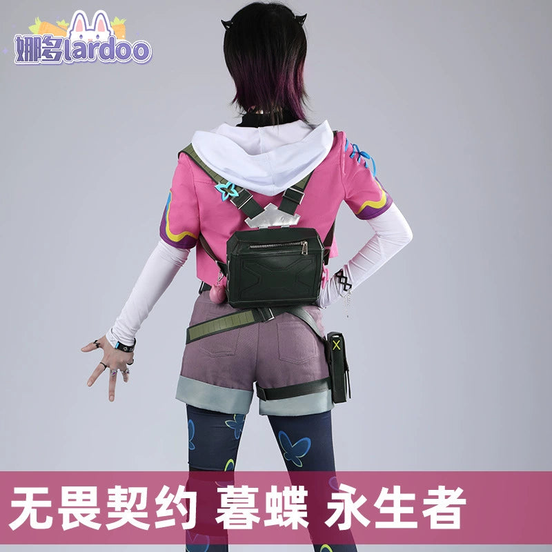 Clove Valorant Streetwear-Set Cosplay Kostuem Damen Rosa
