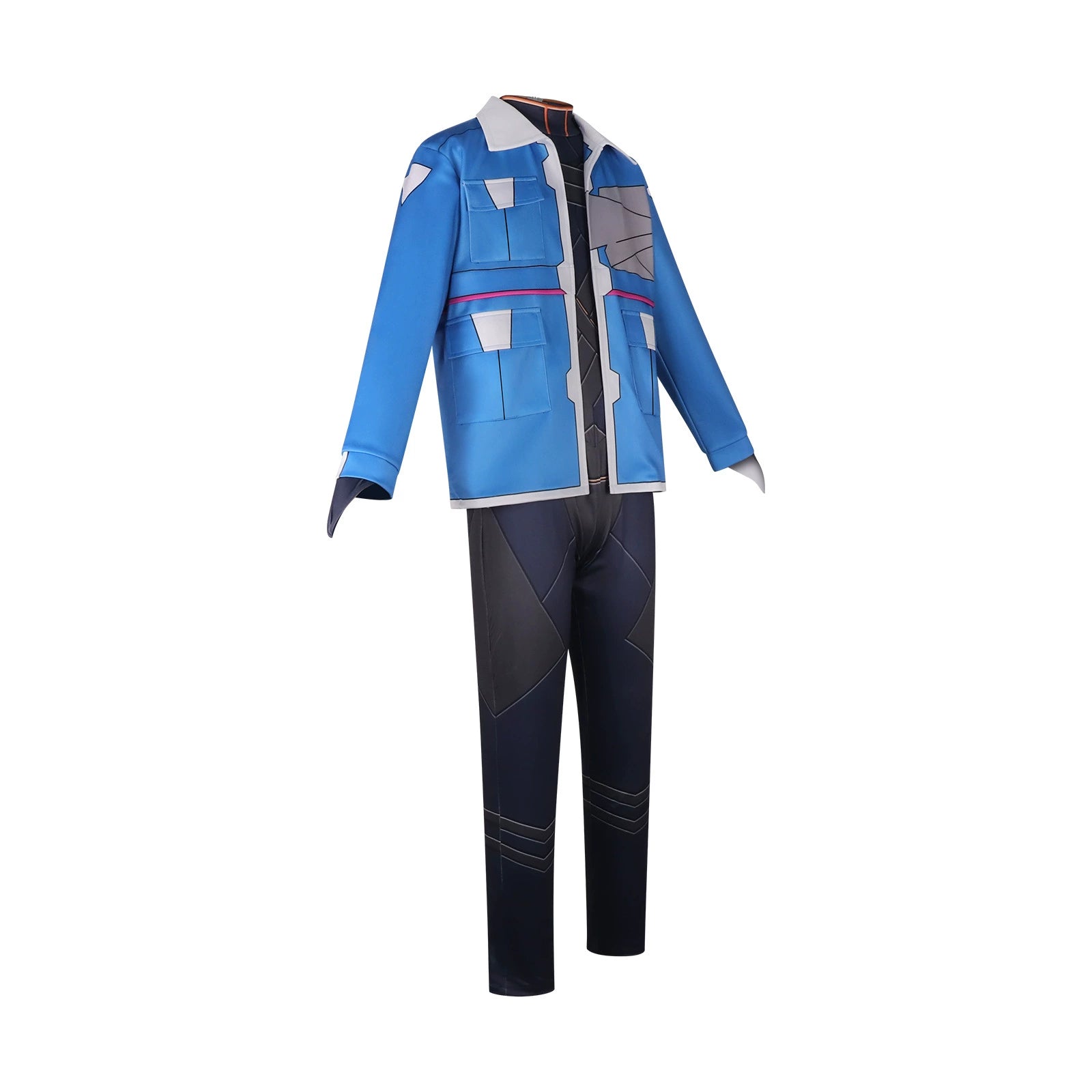 D Edgerunners Cyberpunk Edgerunners Blau-Weisser Anzug Cosplay Kostuem Damen