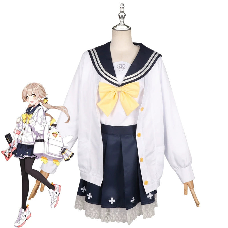 Hifumi Blue Archive Matrosen-Uniform Cosplay Kostuem Damen Blau Weiß