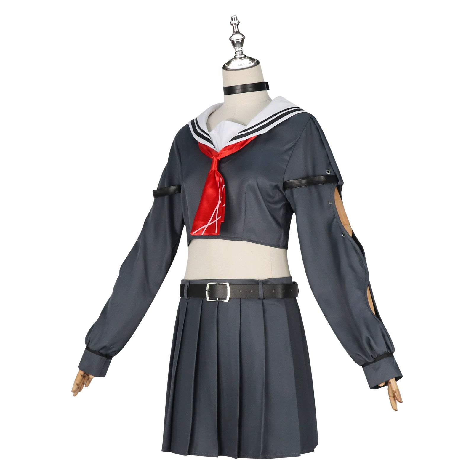 Chixia Wuthering Waves Matrosen-Uniform Cosplay Kostuem Damen Dunkelblau