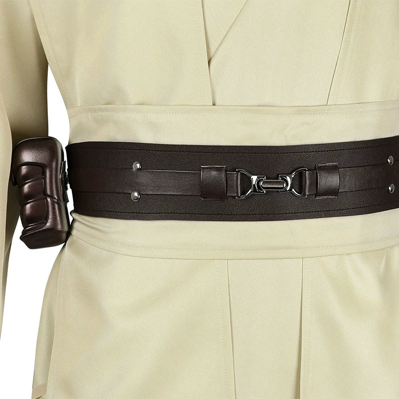 Qui-Gon Jinn Star Wars Robe Cosplay Kostuem Damen Braun Beige