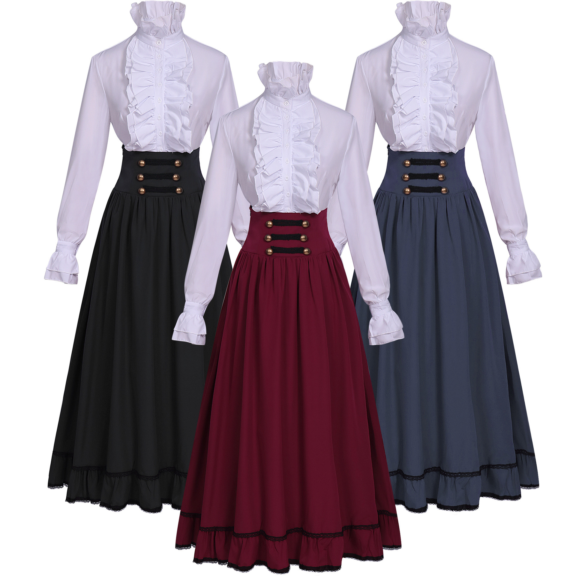 Blusen & Rüschenkleider – kombinierbare 2-Teiler-Sets, DAMEN