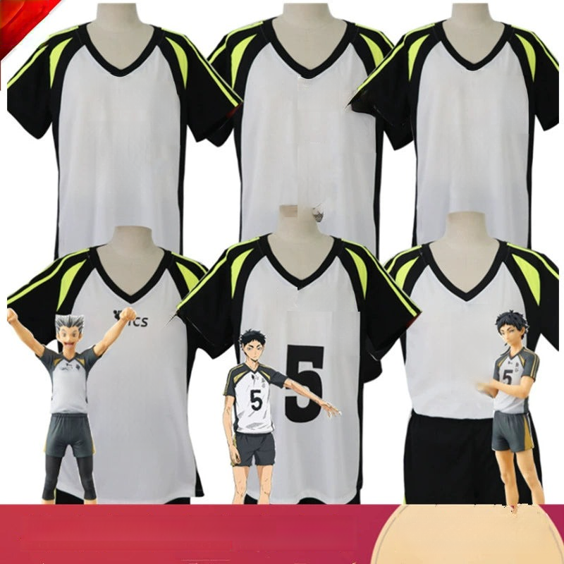 Akaashi und Bokuto Haikyuu Volleyball-Jersey Cosplay Kostuem Damen