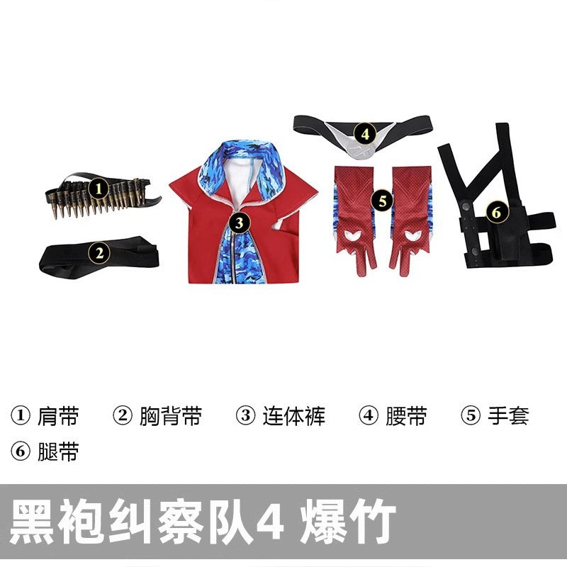 Firecracker The Boys Anzug Cosplay Kostuem Damen Rot Blau