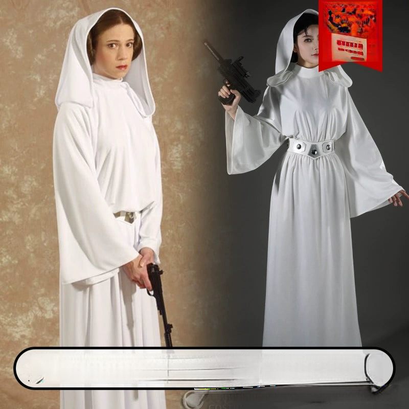Princess Leia Star Wars Weisses Gewand Cosplay Kostuem Damen
