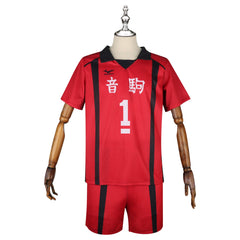 Kozume Kenma Haikyuu Volleyball-Trikot Cosplay Kostuem Damen Rot Schwarz