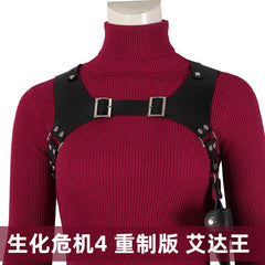 Ada Wong Resident Evil rotes Kleid Cosplay Kostuem Damen Rot