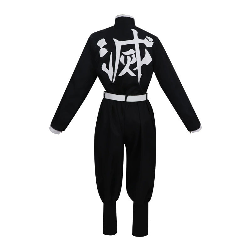 Obanai Iguro Demon Slayer Jäger-Uniform Cosplay Kostuem Damen Schwarz