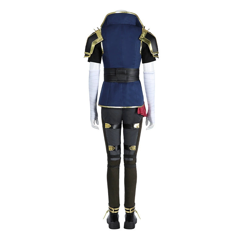 Vi League of Legends Anzug Cosplay Kostuem Damen Dunkelblau Gold