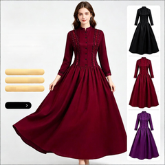 Gothic-Stehkragenkleid – viktorianisches Samtkleid für Halloween, DAMEN