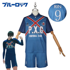 Rin Itoshi Blue Lock Trainingsanzug Cosplay Kostuem Damen Schwarz Weiß