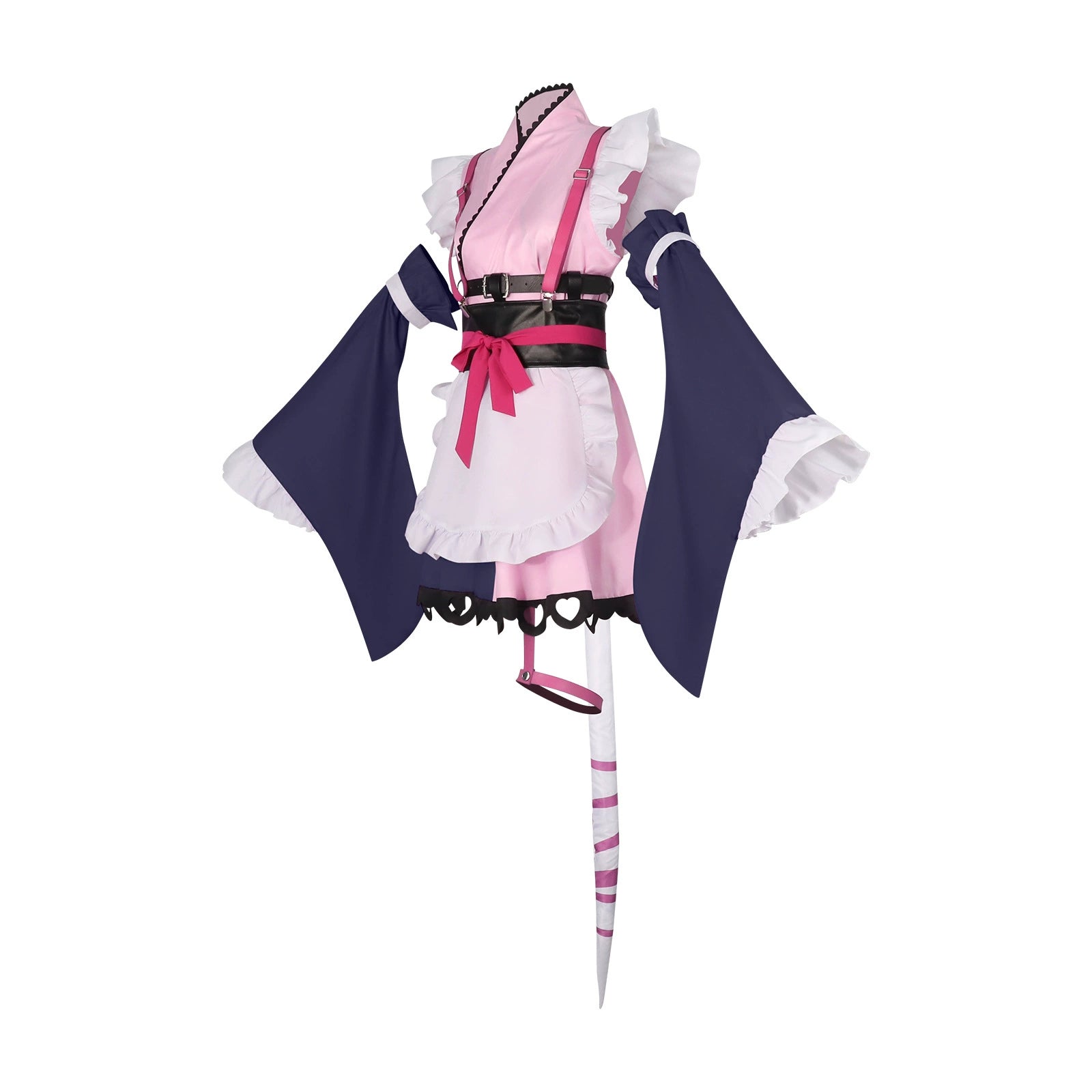 Noi Kaguya Maid-Kimono Cosplay Kostuem Damen Rosa Lila