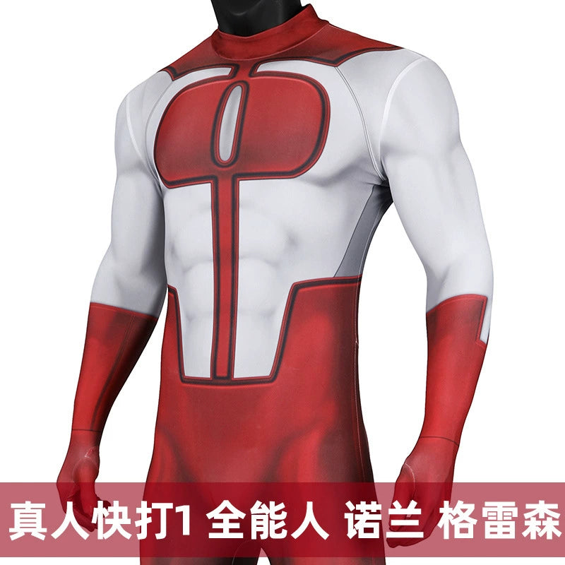 Omni-Man Mortal Kombat Kampfanzug Cosplay Kostuem Damen Rot